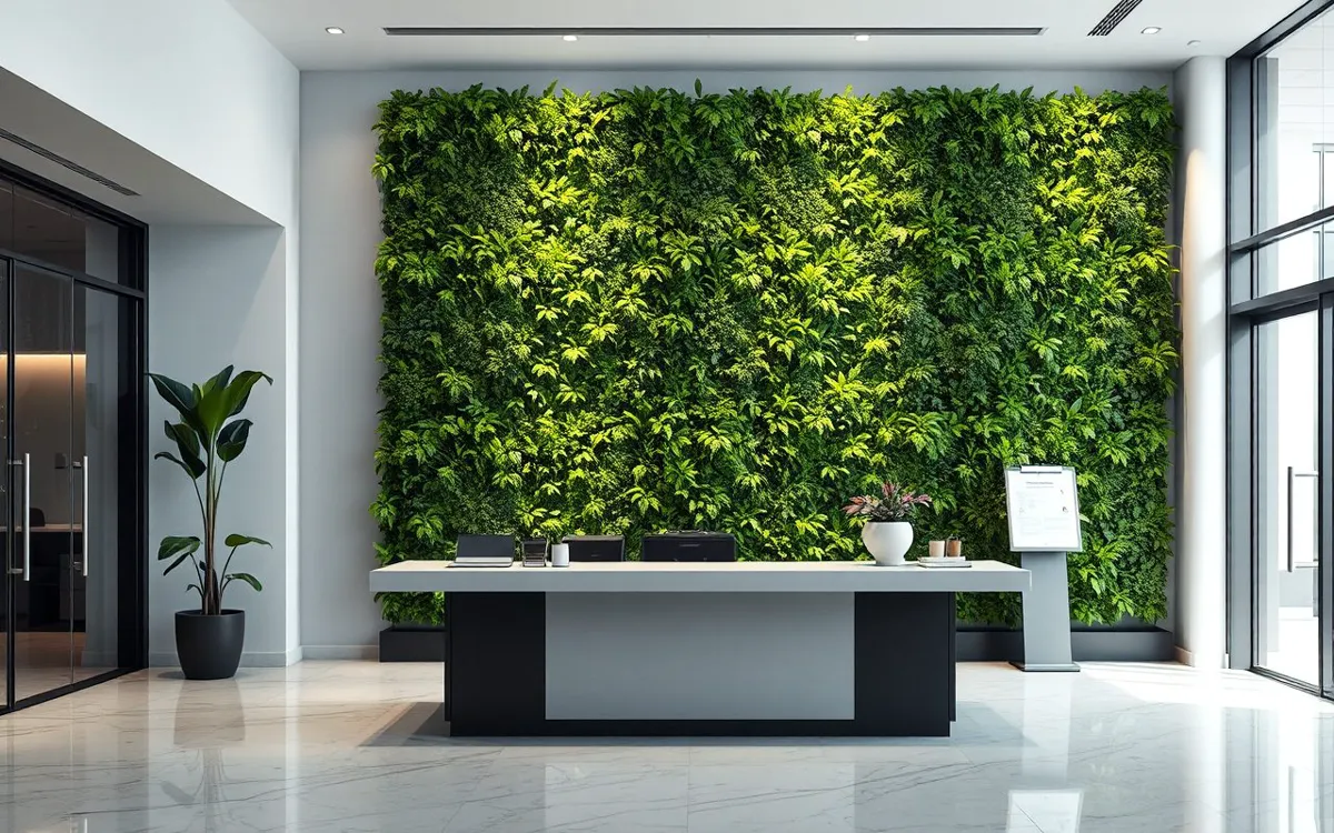 写字楼大堂垂直绿墙案例:从设计到验收的变化