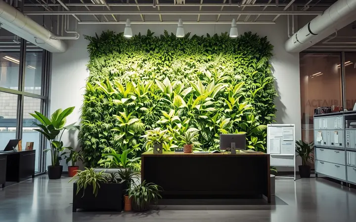 商业大堂大型植物墙实景