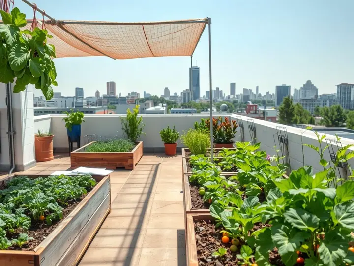屋顶菜园种植场景